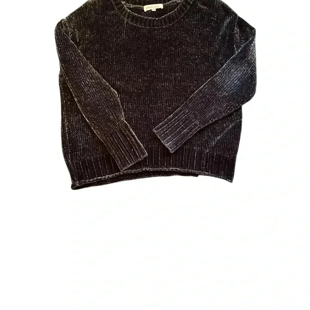 Super Soft Chenille Crew Neck Philosophy Sweater Size L
